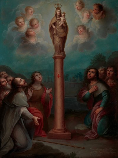 La aparición de la Virgen del Pilar a Santiago, 1773 de Nicolás Enríquez