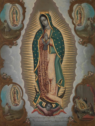 La Virgen de Guadalupe con las Cuatro Apariciones, 1773 de Nicolás Enríquez