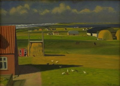 Un Paisaje con Casas de Campo en el Oeste de Jutlandia de Niels Jakob Jakobsen Bjerre