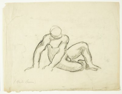 Estudio de hombre desnudo sentado de Niels Hansen