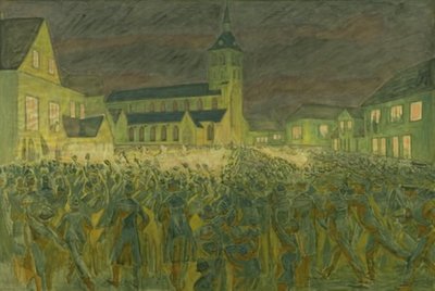 Desfile de antorchas 1867 para H.C. Andersen en Odense de Niels Larsen Stevns