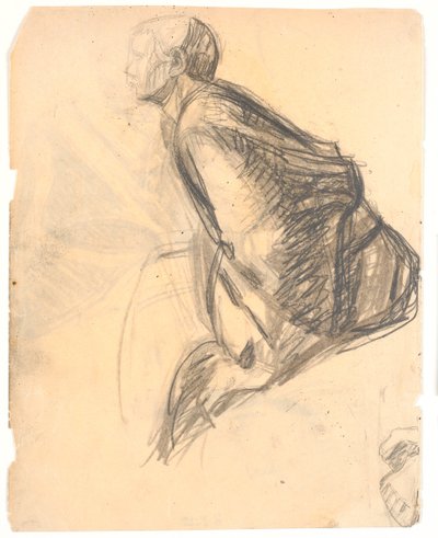 Estudio de figura para la pintura "María unge los pies de Cristo", 1907. Apóstol n.º 3 a la derecha en la imagen de Niels Larsen Stevns