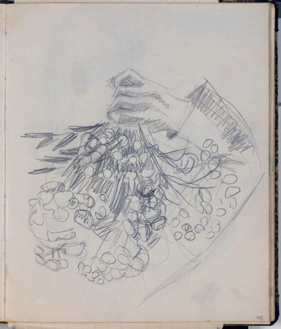 El brazo derecho de H. C. Andersen. Boceto para "El prado en Nysø" (Odense) de Niels Larsen Stevns