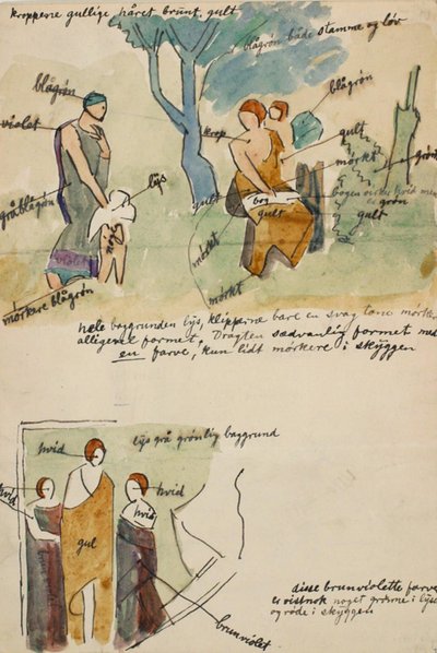 Copia de mosaicos paleocristianos, y notas de color de Niels Larsen Stevns