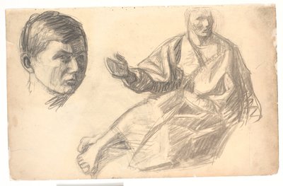 Figura de Cristo y una cabeza de Niels Larsen Stevns