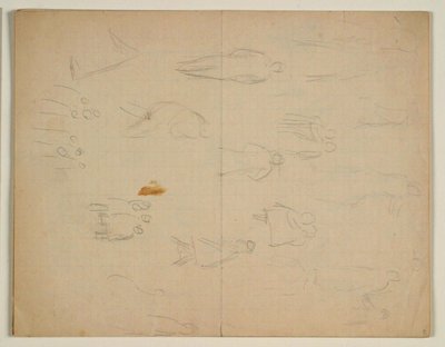 Bocetos de figuras en movimiento y grupos de figuras de Niels Larsen Stevns