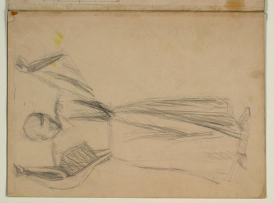 Estudio de Apóstol de Pie Frontal, con Brazos Levantados; Figura No Utilizada para la Ascensión de Niels Larsen Stevns