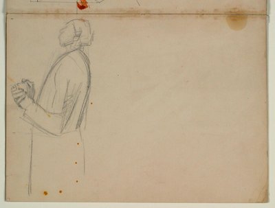 Estudio de apóstol de pie mirando a la izquierda, medio cuerpo. Para la Ascensión de Niels Larsen Stevns