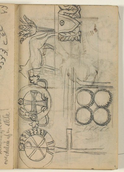 Estudios de diferentes ornamentos funerarios de Niels Larsen Stevns