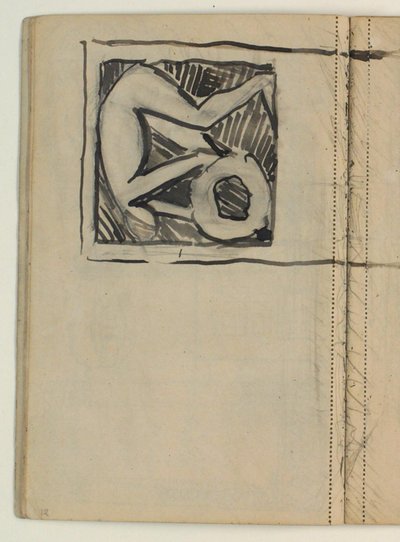 Boceto para la tumba de Poul S. Christiansen - continúa en la siguiente página (13) de Niels Larsen Stevns
