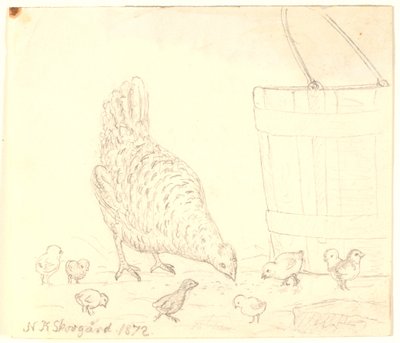 Una gallina con pollitos de Niels Skovgaard