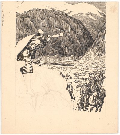 Roland soplando el cuerno de Niels Skovgaard