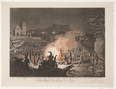 El bivouac de las tropas noruegas bajo el mando del príncipe Christian August en la última guerra con Suecia, 1808 de Niels Truslew