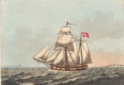 Una galeaza danesa, vista a sotavento, con viento lateral de Niels Truslew