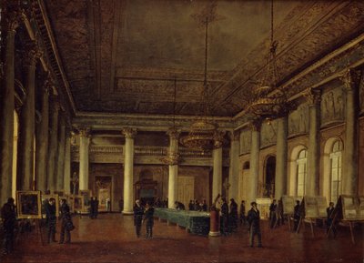 Vista interior de la Casa de Dmitry Naryshkin durante una reunión de la Sociedad para el Fomento de las Artes, 1825 de Nikanor Grigoryevich Chernetsov