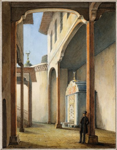 Pushkin en el Palacio del Khan de Bakhchisaray, 1837 de Nikanor Grigoryevich Chernetsov