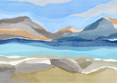 Lago de montaña abstracto y sereno de Nikita Jariwala