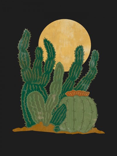 Cactus bajo la luna dorada de Nikita Jariwala