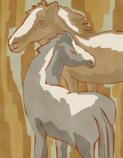 Familia Calm Horse de Nikita Jariwala