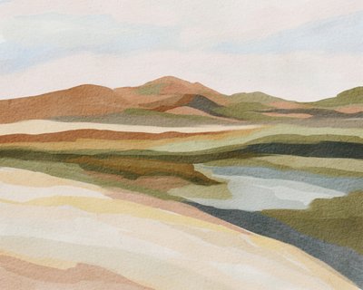 Paisaje tranquilo en acuarela de Nikita Jariwala