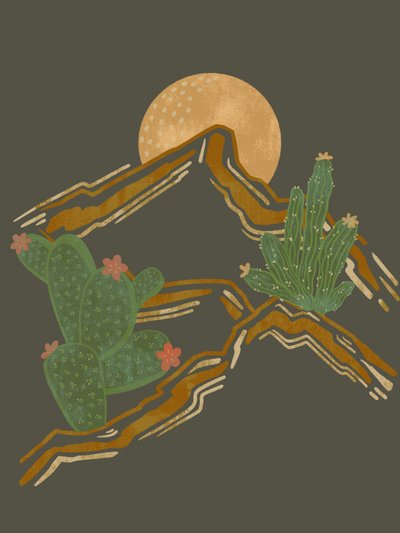 Luna de los cactus del desierto de Nikita Jariwala