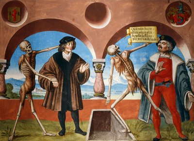 Muerte, consejero y administrador (alguacil) del ciclo La Danza de la Muerte por Albrecht Kauw de Niklaus Manuel
