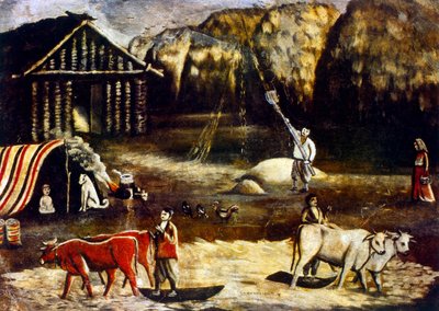 Escena de granja de Niko Pirosmani