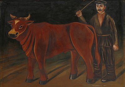 Granjero con toro de Niko Pirosmani