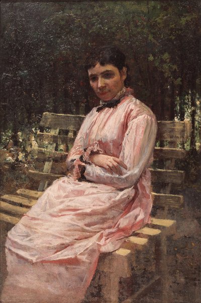 En un parque. Retrato de la esposa del artista de Nikolai Aleksandrovich Yaroshenko