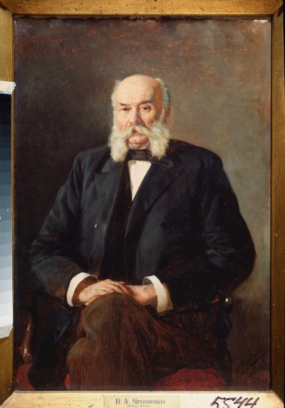 Retrato del escritor Ivan Goncharov (1812-1891) (Retrato del autor I Goncharov) - Pintura de Nikolai Alexandrovich Yaroshenko (Yarochenko) (1846-1898), óleo sobre lienzo de Nikolai Aleksandrovich Yaroshenko