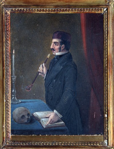 Retrato de Ferdinand Wolf (1797-1854). (miembro de la insurrección decembrista o decembrista, en 1825). Obra de Nikolai Alexandrovich Bestuzhev (1791-1855), acuarela sobre papel, hacia 1830-1840. arte ruso de Nikolai Alexandrovich Bestuzhev