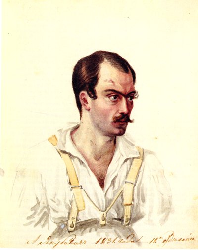 Retrato del decembrista Alexander Ivanovich Yakubovich 1792-1845, 1831 de Nikolai Alexandrovich Bestuzhev