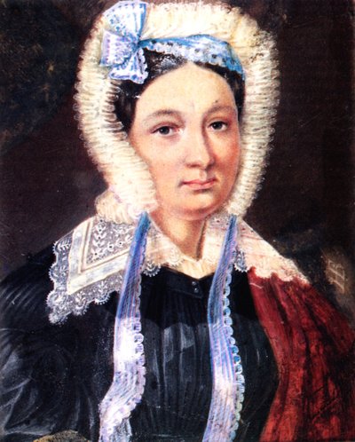 Retrato de Maria Kazimirovna Yushnevskaya 1790-1863, esposa del Decembrista Alexander Yushnevsky, 1830-1839 de Nikolai Alexandrovich Bestuzhev