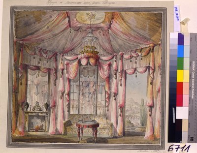 Diseño interior para el tocador en la Casa del Conde Bezborodko en Moscú, 1790s de Nikolai Alexandrovich Lvov