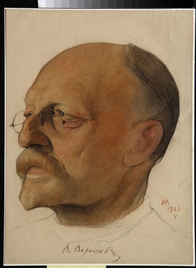 Retrato de Vikenti Vikentievitch Smidovitch, dit Vikenti Veressaiev (1867-1945), medecin et ecrivain russe (Vikenty Vikentyevich Veresaev) - Dessin by Nikolai Andreevich Andreev (1873-1932) sanguine et craies sur papier (32.5x24 cm) de Nikolai Andreevich Andreev