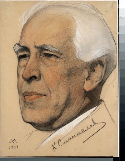 Retrato del director Constantin Sergueievitch Stanislavski (1863-1938) - Obra de Nikolai Andreevich Andreev (1873-1932), tiza roja y tiza sobre papel (32,2x24,2 cm) de Nikolai Andreevich Andreev