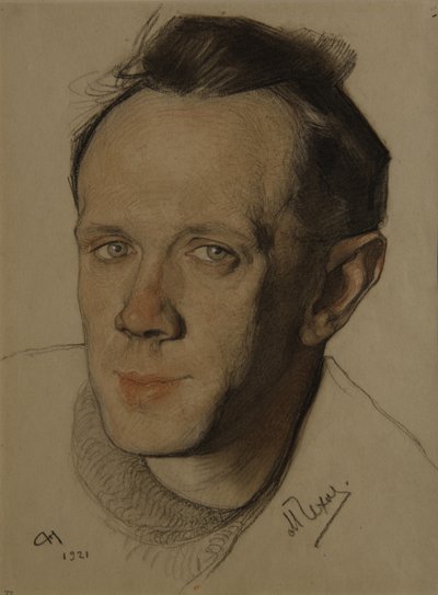 Retrato de Mikhail Aleksandrovich Chekhov 1891-1955, 1921 de Nikolai Andreevich Andreev