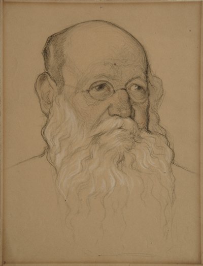 Retrato del revolucionario Conde Pyotr A. Kropotkin 1842-1921, 1920-1921 de Nikolai Andreevich Andreev