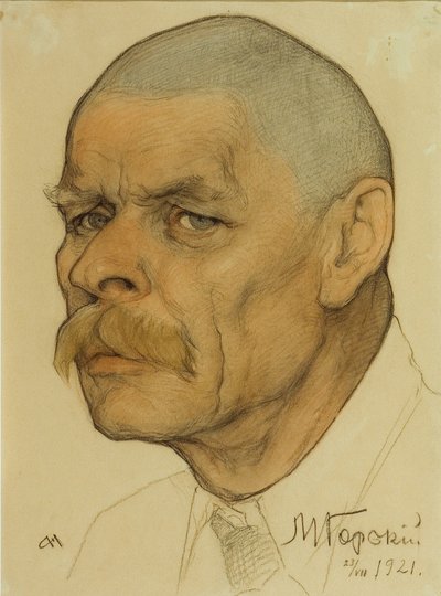Retrato del autor Maxim Gorky 1868-1939, 1921 de Nikolai Andreevich Andreev