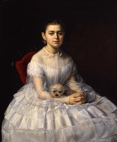 Retrato de Varvara Alexandrovna Morozova, nacida Khludova 1848-1917, 1865 de Nikolai Andreyanovich Zavaruev