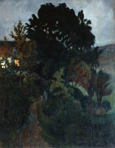 Crepúsculo de otoño en el jardín de Nikolai Astrup