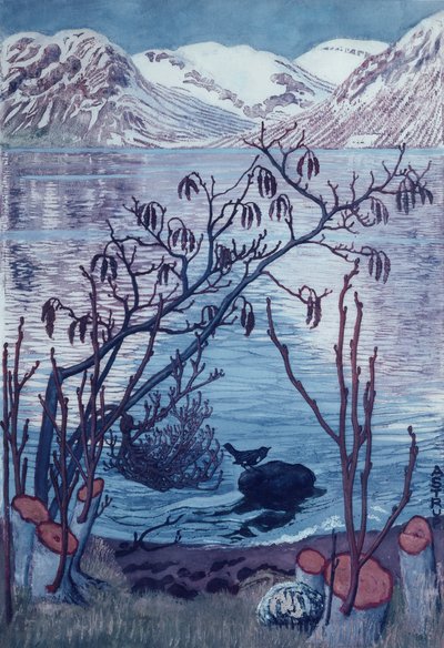 pájaro en piedra de Nikolai Astrup