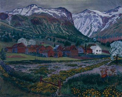 Noche de botón de oro (óleo sobre lienzo) de Nikolai Astrup