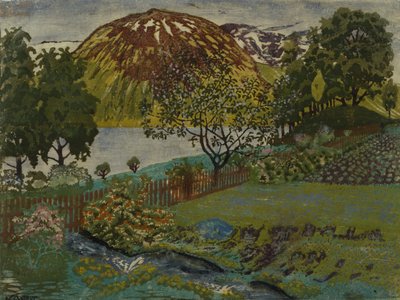 Noche de junio en el jardín (óleo sobre lienzo) de Nikolai Astrup