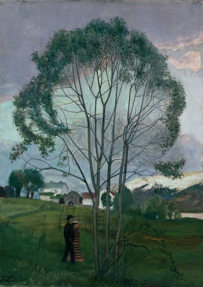 Noche de junio y árbol cetrino de Nikolai Astrup
