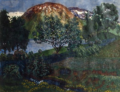 Noche de junio en el jardín. de Nikolai Astrup