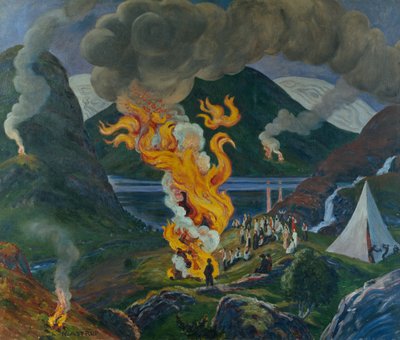 fuego de verano de Nikolai Astrup