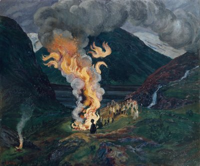fuego de verano de Nikolai Astrup