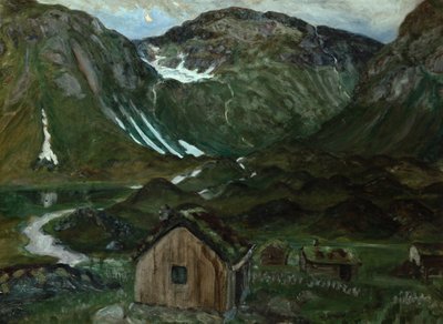 Pasture in moonlight de Nikolai Astrup