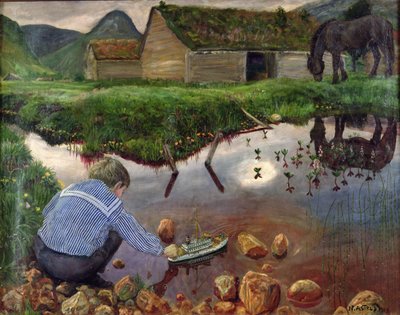 Tarde de primavera junto al estanque de la vicaría de Nikolai Astrup